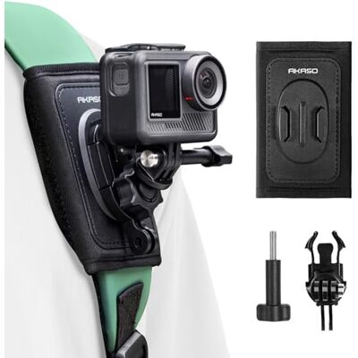 AKASO Clip da Spalla a Fascia per Zaino, Supporto con Sgancio Rapido e Testa Snodata, Compatibile con GoPro Max 13/12/11, Insta360 X5/X4, DJI Action, Accessorio per Action cam AKASO Clip da Spalla a Fascia per Zaino, Supporto con Sgancio Rapido e Testa Snodata, Compatibile con GoPro Max 13/12/11, Insta360 X5/X4, DJI Action, Accessorio per Action cam