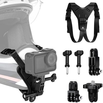 K&F CONCEPT Supporto mentoniera casco per action camera, moto Compatibile con GoPro Hero 13-7, DJI Osmo Action 5 Pro/4/3/360, Insta360 Ace Pro2/X6/X5/X4/X3, Silicone antiscivolo, TW05 K&F CONCEPT Supporto mentoniera casco per action camera, moto Compatibile con GoPro Hero 13-7, DJI Osmo Action 5 Pro/4/3/360, Insta360 Ace Pro2/X6/X5/X4/X3, Silicone antiscivolo, TW05