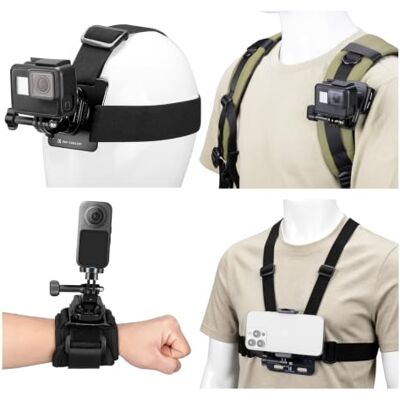 K&F CONCEPT Kit di Accessori per Action Cam Fotocamere Sportive Compatibile GoPro Hero Insta360 DJI Osmo Action Telefono, Include Clip Zaino, Fascia Toracica, Fascia Testa, Polsino, TW06 K&F CONCEPT Kit di Accessori per Action Cam Fotocamere Sportive Compatibile GoPro Hero Insta360 DJI Osmo Action Telefono, Include Clip Zaino, Fascia Toracica, Fascia Testa, Polsino, TW06