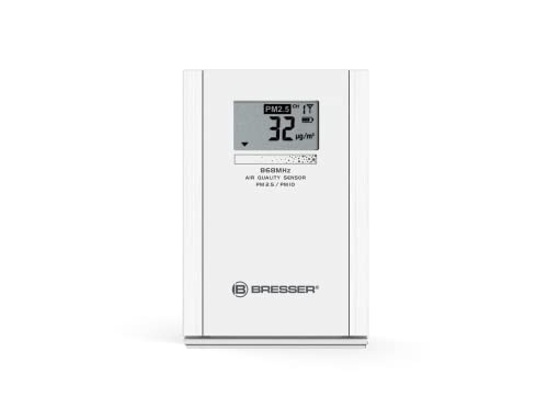 BRESSER Sensore di qualità dell'aria nella stanza PM2.5/10, può essere usato come sensore aggiuntivo per alcune stazioni meteorologiche  o come soluzione stand-alone
