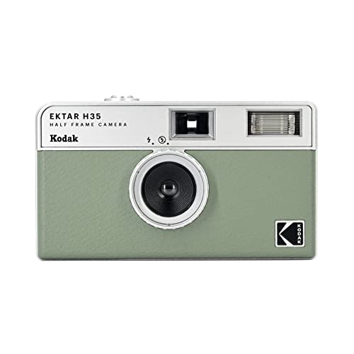 Kodak EKTAR H35 Fotocamera semi-formato, 35 mm, riutilizzabile, senza messa a fuoco, leggera, facile da usare (verde salvia) (la pellicola e la batteria AAA non sono inclusi)