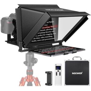 NEEWER X12 Teleprompter in Alluminio con Telecomando RT-110 (Collegato tramite Bluetooth sull'app Teleprompter) e Custodia, Compatibile con iPad, Tablet iOS/Android, Smartphone, DSLR (nero) NEEWER X12 Teleprompter in Alluminio con Telecomando RT-110 (Collegato tramite Bluetooth sull'app Teleprompter) e Custodia, Compatibile con iPad, Tablet iOS/Android, Smartphone, DSLR (nero)