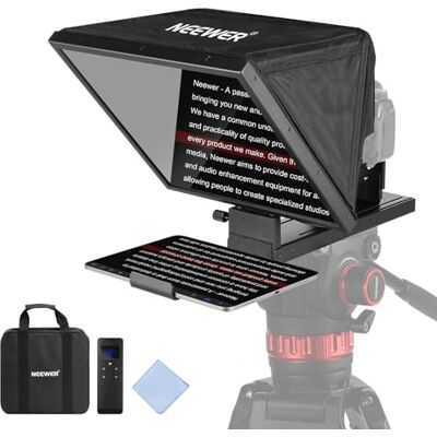 NEEWER BASICS X16B Teleprompter Sollevabile da 16" per iPad Tablet Fotocamera DSLR, Già Montato, Controllo Remoto/App, Compatibile con iOS Android, Pro per Insegnamento Online Streaming Live NEEWER BASICS X16B Teleprompter Sollevabile da 16" per iPad Tablet Fotocamera DSLR, Già Montato, Controllo Remoto/App, Compatibile con iOS Android, Pro per Insegnamento Online Streaming Live