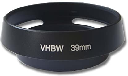 vhbw paraluce compatibile con obiettivi da 39mm nero, metallo, rotondo