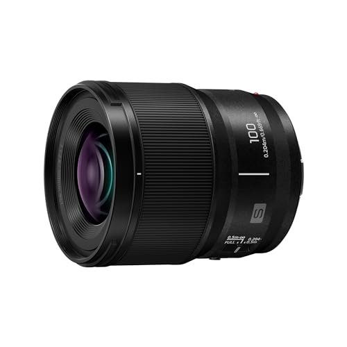 Panasonic Lumix S-E100 100mm F2.8 Macro, Obiettivo per Fotocamera Full Frame, Compatto e Leggero, 298g, Motore Lineare a Doppia Fase, Ingrandimento Dimensione Reale 1:1, Ottimale per Video, Nero