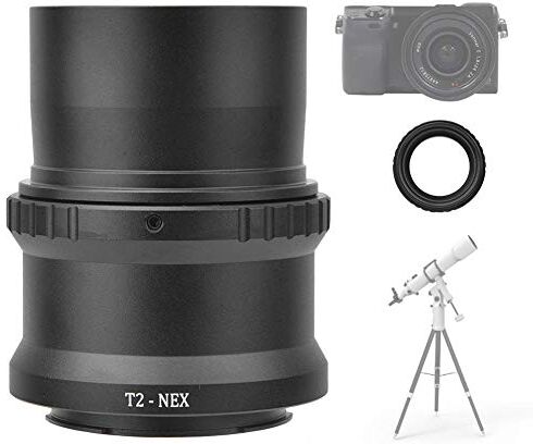 VBESTLIFE Adattatore per Obiettivo per Telecamera telescopica T2-NEX, Obiettivo per telescopio astronomico con innesto a T da 2 Pollici per Telecamera mirrorless Sony NEX