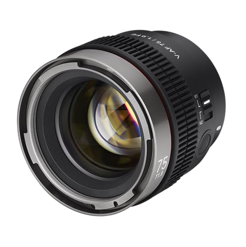 Samyang V-AF 75mm T1.9 FE per obiettivo Sony E Video Obiettivo messa a fuoco automatica Obiettivo Cine Supporto 8K Interruttore personalizzato compatibile anamorfico e pulsante personalizzato