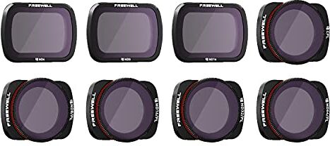 FREEWELL All Day Serie 4K-8Pack ND4, ND8, ND16, CPL, ND8/PL, ND16/PL, ND32/PL, ND64/PL Obiettivo Fotografico Filtri Compatibili con Osmo Pocket, Pocket 2