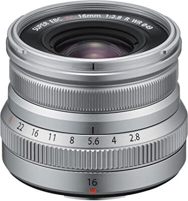 Fujifilm Fujinon XF16mmF2.8 R WR Obiettivo Fisso per Mirrorless 16 mm, f/2.8, Resistente alle Intemperie, Attacco X Mount, Argento