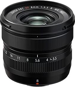 Fujifilm FUJINON XF8mmF3.5 R WR Obiettivo per mirrorless Ultra Grandangolare, apertura f/3.5, Attacco X mount, Weather Resistant, Nero