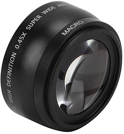 VBESTLIFE Obiettivo Macro Grandangolare da 55 Mm 0.45X, Obiettivo Grandangolare Universale da 55 Mm, Adatto a Tutti Gli Obiettivi per Fotocamere da 55 Mm di Diametro