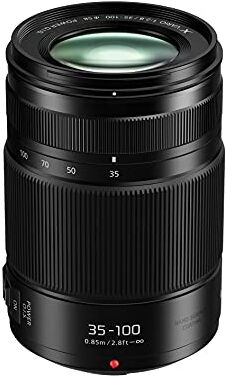 Panasonic LUMIX H-HSA35100 II Teleobiettivo Zoom per fotocamere M4/3 (Focal 35-100 mm, F2.8, dimensioni filtro 58 mm, lenti asferiche, resistente ad acqua/polvere/gelo, Power O.I.S), nero