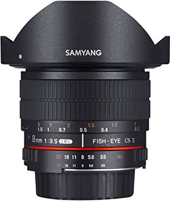 Samyang Obiettivo 8mm F/3.5 UMC Fish-Eye CS II per Pentax, Nero