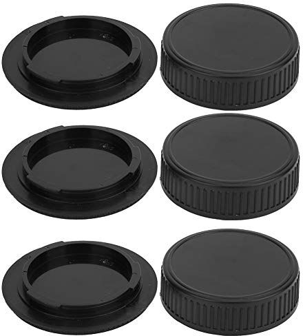 VBESTLIFE Copriobiettivo + Kit copriobiettivo, 3 Pezzi Obiettivo Portatile in plastica Coperchio Posteriore Corpo Kit Tappo Anteriore Adatto per Fotocamera Pentax con Attacco PK, Nero