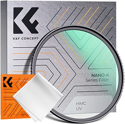 K&F Concept Nano-K Filtro UV in Vetro Ottico con Nano-Rivestimento per Obiettivi 62 mm (Incluso Un Panno di Pulizia)