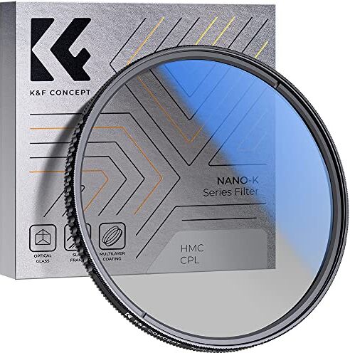 K&F Concept Nano-K Filtro Polarizzatore Circolare CPL in Vetro Ottico con Nano-Rivestimento a 18 Strati per Obiettivi 55mm + 3 Panni di Pulizia