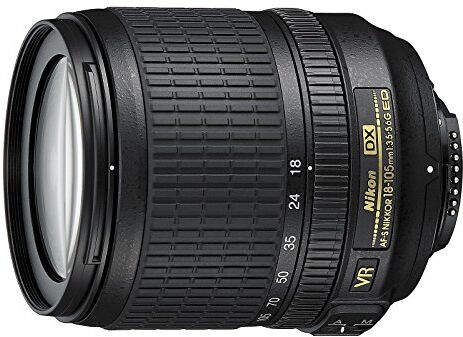 Nikon Obiettivo AF-S DX 18-105 mm, f/3.5-5.6G ED VR, Nero [Versione EU] (Ricondizionato)