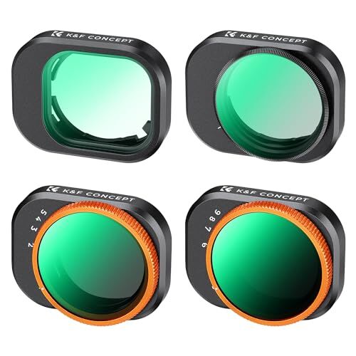 K&F Concept Mini 4 PRO Filtri Kit, Filtro Polarizzatore Circolare CPL, UV,Filtro Variabile ND2-32, Filtro Variabile ND32-512 Compatibile con DJI MINI 4 PRO per 28 Strati Nano Rivestimento