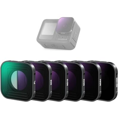 NEEWER Filtro CPL ND Compatibile con GoPro Hero 13 12 11 10 9 Nero, 6 Pezzi CPL ND8 ND16 ND32 ND64 ND1000 HD Multicoated Slim Neutral Density Polarizzatore Circolare Kit Filtri, FL-GP10 NEEWER Filtro CPL ND Compatibile con GoPro Hero 13 12 11 10 9 Nero, 6 Pezzi CPL ND8 ND16 ND32 ND64 ND1000 HD Multicoated Slim Neutral Density Polarizzatore Circolare Kit Filtri, FL-GP10
