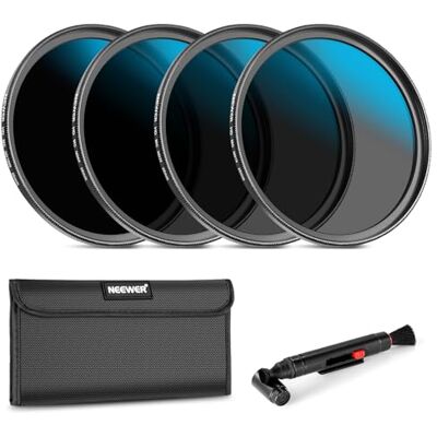 NEEWER Set di Filtro ND da 58mm per Obiettivo, ND16/ND32/ND64/ND1000, Penna Pulizia per Lenti, Custodia per Filtri, Kit di Accessori Filtri HD Compatibile con Canon Nikon Sony Obiettivi Fotocamere NEEWER Set di Filtro ND da 58mm per Obiettivo, ND16/ND32/ND64/ND1000, Penna Pulizia per Lenti, Custodia per Filtri, Kit di Accessori Filtri HD Compatibile con Canon Nikon Sony Obiettivi Fotocamere