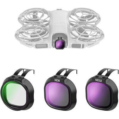 NEEWER Set di Filtro ND + CPL Solo Compatibile con DJI NEO 2, Kit Accessori per Obiettivo Drone, 3pz Filtri Polarizzatore Circolare e Densità Neutra (ND8/32) in Vetro HD Multistrato a Scatto, FL-N72 NEEWER Set di Filtro ND + CPL Solo Compatibile con DJI NEO 2, Kit Accessori per Obiettivo Drone, 3pz Filtri Polarizzatore Circolare e Densità Neutra (ND8/32) in Vetro HD Multistrato a Scatto, FL-N72