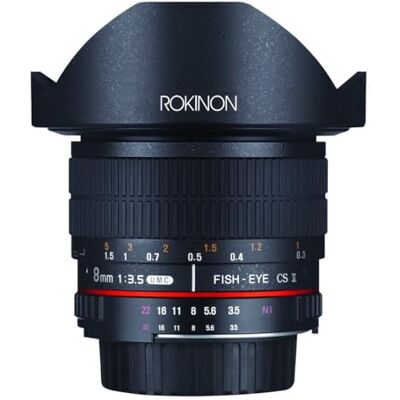 Rokinon HD HD8M-P 8mm f/3.5 HD Fisheye Lens con cappuccio rimovibile per Pentax Rokinon HD HD8M-P 8mm f/3.5 HD Fisheye Lens con cappuccio rimovibile per Pentax