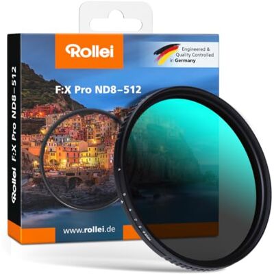 Rollei Filtro ND Variabile 95mm F:X Pro ND8-ND512 Filtri Neutri VND Filter da 3 a 9 Stops Resistente all'acqua e Ai Graffi per Obiettivi Fotografici Rollei Filtro ND Variabile 95mm F:X Pro ND8-ND512 Filtri Neutri VND Filter da 3 a 9 Stops Resistente all'acqua e Ai Graffi per Obiettivi Fotografici