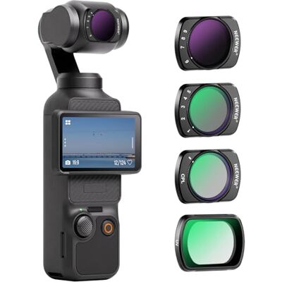 NEEWER Set di Filtri ND Variabili Magnetici Compatibili con DJI Pocket 3 / Pocket 4 / Xtra Muse,4pz UV CPL ND2-32 ND64-512, Filtro a Densità Neutra,Vetro Ottico HD Multistrato/Telaio in Alluminio NEEWER Set di Filtri ND Variabili Magnetici Compatibili con DJI Pocket 3 / Pocket 4 / Xtra Muse,4pz UV CPL ND2-32 ND64-512, Filtro a Densità Neutra,Vetro Ottico HD Multistrato/Telaio in Alluminio
