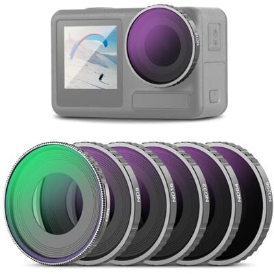 NEEWER Set di 6 Filtri ND Compatibile con DJI Osmo Action 5 Pro/Action 4, Filtro CPL + ND8 + ND16 + ND32 + ND64 + ND256 in Vetro Ottico HD Multistrato, Accessori per Obiettivo Action Camera, FL-N70 NEEWER Set di 6 Filtri ND Compatibile con DJI Osmo Action 5 Pro/Action 4, Filtro CPL + ND8 + ND16 + ND32 + ND64 + ND256 in Vetro Ottico HD Multistrato, Accessori per Obiettivo Action Camera, FL-N70