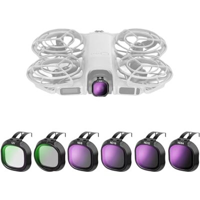 NEEWER Set di Filtro ND + CPL + UV Solo Compatibile con DJI NEO 2, Kit Accessori per Obiettivo Drone, 6pz Filtri Polarizzatore Polarizzante Circolare e Densità Neutra (ND8/16/32/64) a Scatto, FL-N71 NEEWER Set di Filtro ND + CPL + UV Solo Compatibile con DJI NEO 2, Kit Accessori per Obiettivo Drone, 6pz Filtri Polarizzatore Polarizzante Circolare e Densità Neutra (ND8/16/32/64) a Scatto, FL-N71