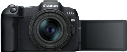 Canon EOS R8 Full Frame Mirrorless + RF 24-50 f/4,5-6,3 (24,2 Mp,- Fino a 40fps, DIGIC X, Video 4K UHD Fino 60p, Dual Pixel CMOS Auto Focus II, Display Touch Orientabile 7,5 cm, Wi-Fi, Bluetooth)