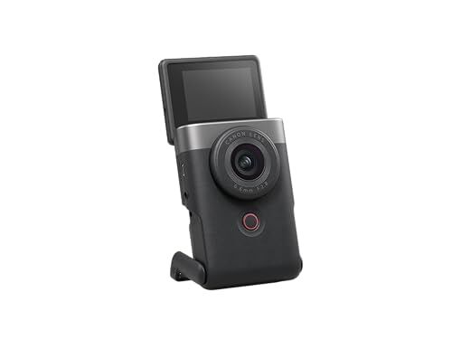 Canon PowerShot V10 silver vlogging kit + microSDXC card 64gb (sensore 1", 4K, microfoni stereo, wi-fi, bluetooth) – esclusiva Amazon