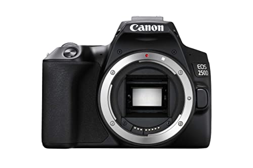 Canon EOS 250D Fotocamera reflex digitale (24, 1 Megapixel, display Vari-Angle da 7,7 cm (3 pollici), sensore APS-C, 4K, Full HD, DIGIC 8, WLAN, Bluetooth), alloggiamento nero