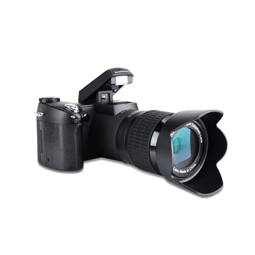 BigKing Fotocamera 1080P, FHD 33MP Fotocamera Digitale 1080P Videocamera Portatile con Obiettivo grandangolare Teleobiettivo con Zoom 24X