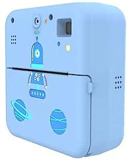 kawehiop Stampante fotografica multifunzione Fotocamera per bambini Fotocamere portatili leggere Wireless Digital Toy Mini stampanti istantanee, Blu, Nessuna scheda di memoria