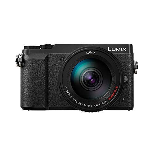 Panasonic Lumix GX80H   Fotocamera ibrida compatta + lente Lumix 14-140mm (sensore 4/3 16MP, doppia stabilizzazione, mirino, schermo inclinato. tact., AF DFD, Video 4K) Nero Versione francese