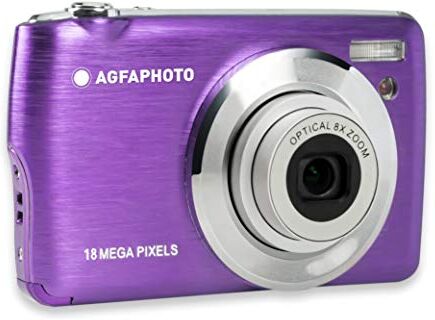 AgfaPhoto AGFA PHOTO Realishot DC8200 Fotocamera digitale compatta Cam (18 MP, video Full HD, schermo LCD da 2,7", zoom ottico 8X, batteria al litio e scheda SD 16 GB), colore: Viola