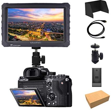 Lilliput nero  A7S 7 pollici 1920x1200 IPS Screen Camera Field Monitor 4K HDMI Input output DSLR Camera A7 A7R A7S II A6500 GH4 GH5 5D Mark IV 6D 7D 70D 80D Ronin M