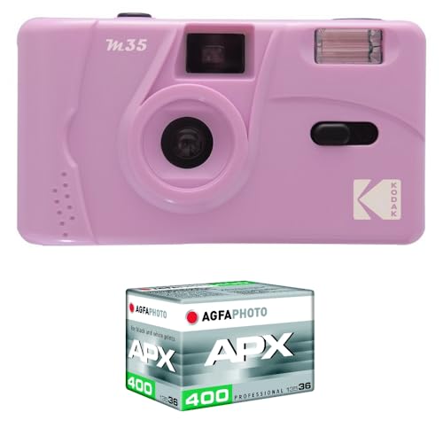 Kodak Fotocamera ricaricabile M35-35 mm, colore viola + pellicola senza iso ISO, cattura i tuoi momenti con eleganza e creatività, l'essenza di ricordi indimenticabili