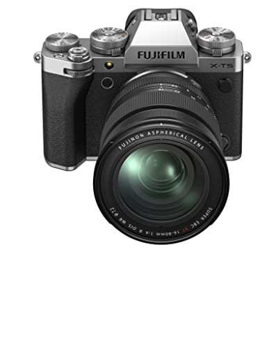 Fujifilm X-T5 Fotocamera Mirrorless 40MP (Pixel Shift Multi Shot 160MP) KIT XF16-80mmF4, Sensore X-Trans CMOS 5 HR, IBIS, Filmati 6.2K 30p, Schermo LCD 3" tiltabile,Argento,Compact