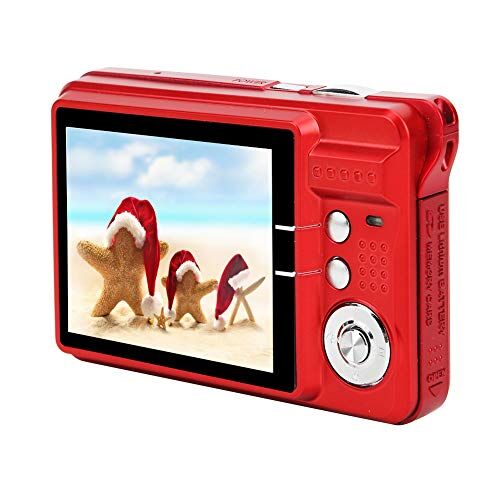 Cuifati Fotocamera digitale, Fotocamera digitale con zoom 8x, Display LCD da 18 MP da 2,7 pollici Supporto massimo per fotocamera Scheda di memoria da 32 GB Microfono incorporato, Fotocamera digitale(Rosso)
