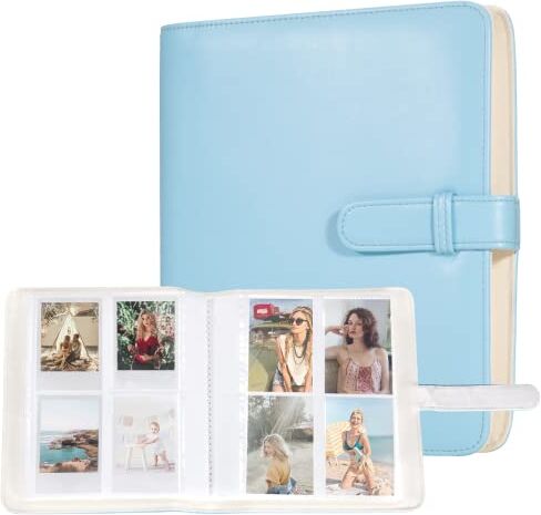 Carehabi Mini Album fotografico con 256 tasche per Mini 11 90 70 50S 26 25 9 8+ 8 7S Carta fotografica istantanea (Blu)