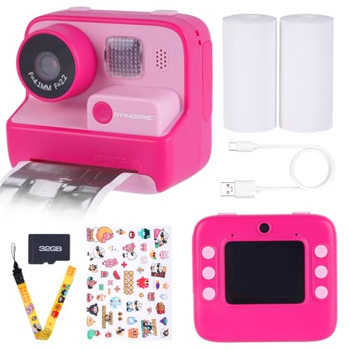 DYNASONIC Macchina Fotografica per Bambini , Mini Ricaricabile Fotocamera Digitale per foto e video. 48MP. 2,5k UHD con Scheda SD, Regalo per bambini e regazze 3-14 anni