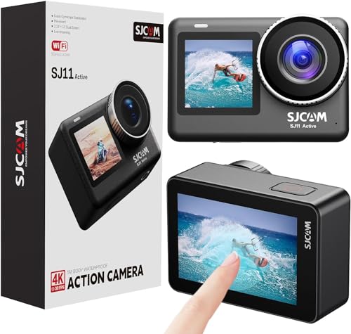 SJCAM SJ11 4K30FPS Action Cam, 2.4G/5G WiFi Telecamera Supporto Telecomando,2.33'' Schermo tattile 154° FOV con stabilizzazione 6-aixs, Corpo 5M impermeabile fotocamera subacquea con 32G SD Card