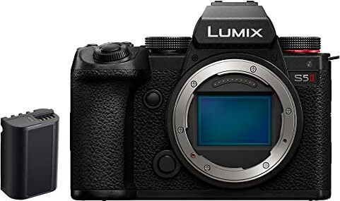 Panasonic LUMIX DC-S5 II Corpo Macchina Mirrorless Full Frame,4K 60P e 6k 30P, Schermo Ribaltabile, Wi-Fi, AF Ibrido di Fase Con 779 Punti, IS Attivo,Solo Corpo con Batteria di Ricambio, Nero