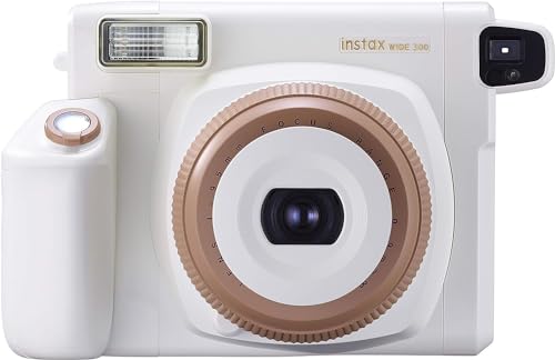 Fujifilm Fotocamera a pellicola istantanea instax WIDE 300, formato immagine grande, Esposizione automatica, Obiettivo selfie integrato, Attacco per treppiede, Toffee