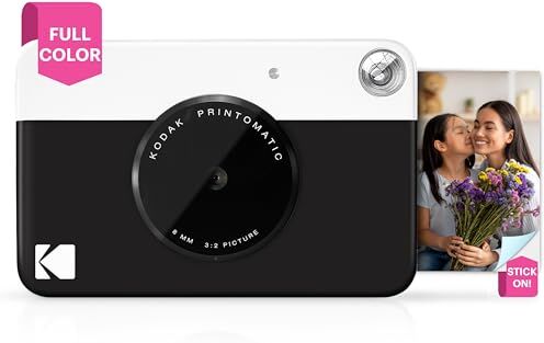 Kodak Printomatic Fotocamera istantanea Nero Foto a colori su carta fotografica Zink Zero Ink 2x3 con retro autoadesivo