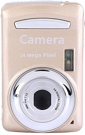 CCYLEZ Mini fotocamera digitale 16MP 720P 30FPS Zoom 4X HD con molte funzioni utili per catturare momenti preziosi e fugaci, Dimensioni compatte(Golden)