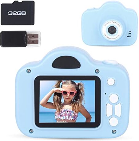 GLAITC Macchina Fotografica Bambini,Fotocamera Digitale HD 1080P 2.0 Pollici Schermo Mini Ricaricabile Fotocamera Digitale Bambina per 3-12 anni Regalo di Compleanno,Regali di Natale (Blu)