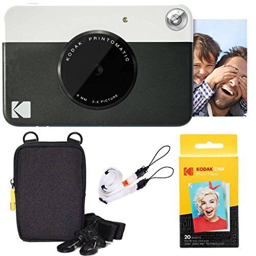 Kodak Pacchetto Base per Fotocamera istantanea Printomatic (Nero) + Carta Zink (20 Fogli) + Custodia Deluxe + Comoda Tracolla